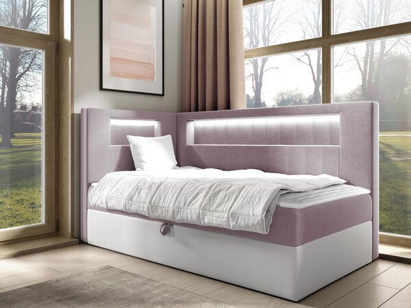Mirjan24 Kontinentálna jednolôžková posteľ Junior Ribezo 3, Strana: ľavá, Rozmer postele: 80x200, Dostupné poťahy: ekokoža Soft 017 (biela) + Fresh 14 5903211194191