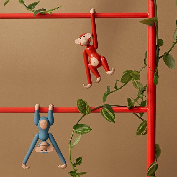 Drevená opička Monkey Mini Vintage Blue 9,5 cm