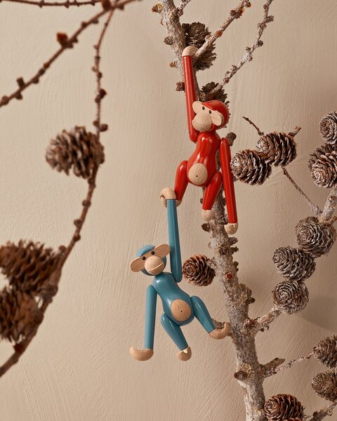 Drevená opička Monkey Mini Vintage Blue 9,5 cm