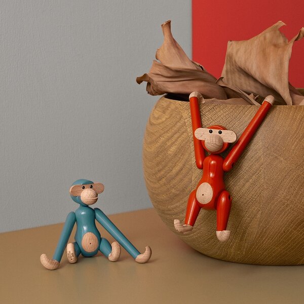 Drevená opička Monkey Mini Vintage Blue 9,5 cm