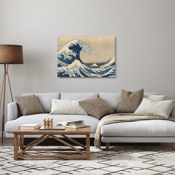 Sklenený obraz - Katsushika Hokusai, Under the Wave off Kanagawa, reprodukcia (70x50 cm)