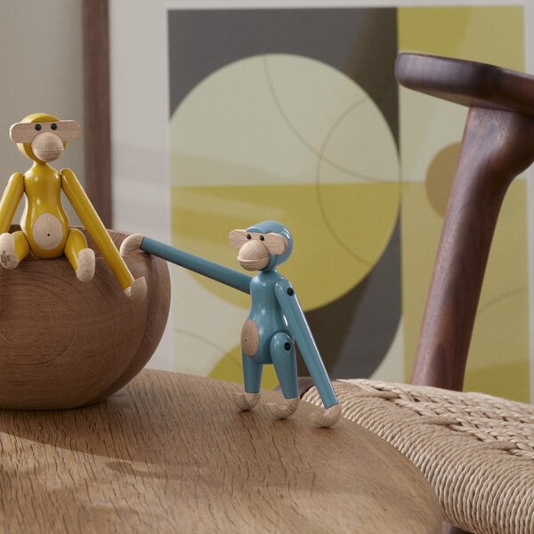 Drevená opička Monkey Mini Vintage Blue 9,5 cm