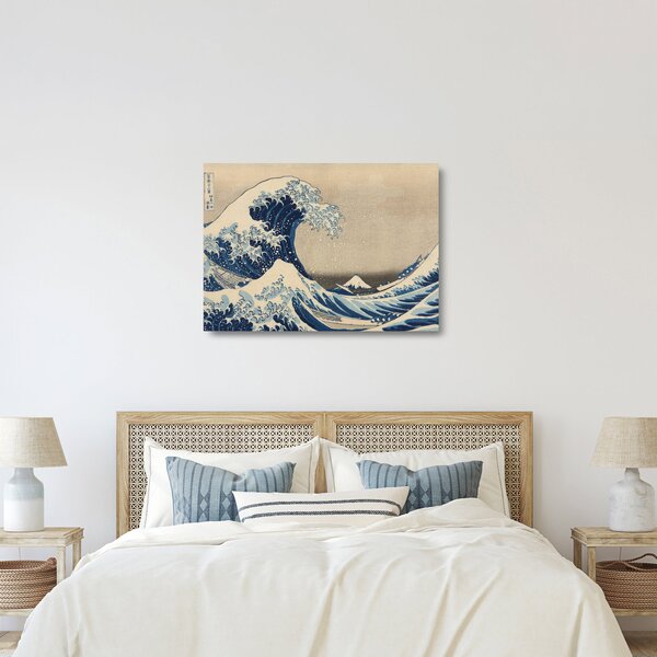 Sklenený obraz - Katsushika Hokusai, Under the Wave off Kanagawa, reprodukcia (70x50 cm)