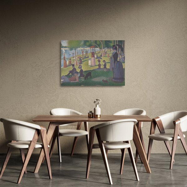 Sklenený obraz - Georges Seurat, A Sunday on La Grande Jatte, reprodukcia (70x50 cm)