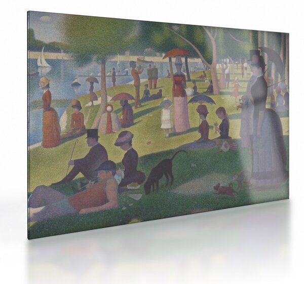 Sklenený obraz - Georges Seurat, A Sunday on La Grande Jatte, reprodukcia (70x50 cm)