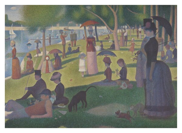 Sklenený obraz - Georges Seurat, A Sunday on La Grande Jatte, reprodukcia (70x50 cm)
