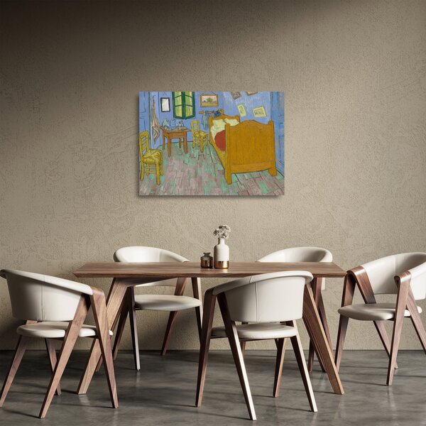 Sklenený obraz - Vincent van Gogh, The Bedroom, reprodukcia (70x50 cm)