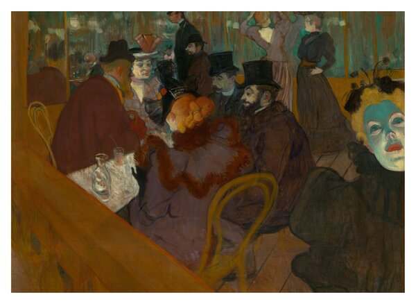 Sklenený obraz - Henri de Toulouse-Lautrec, At the Moulin Rouge, reprodukcia (70x50 cm)