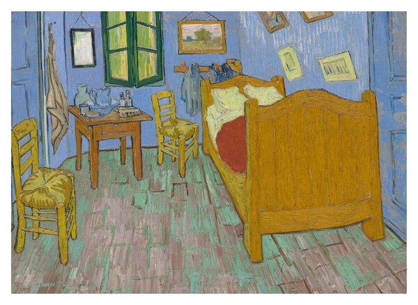 Sklenený obraz - Vincent van Gogh, The Bedroom, reprodukcia (70x50 cm)