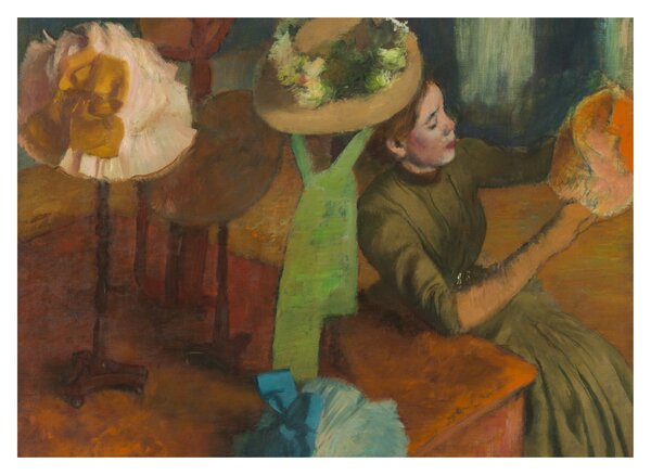 Sklenený obraz - Edgar Degas, The Millinery Shop, reprodukcia (70x50 cm)