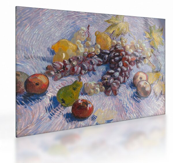 Sklenený obraz - Vincent van Gogh, Grapes, Lemons, Pears, and Apples, reprodukcia (70x50 cm)
