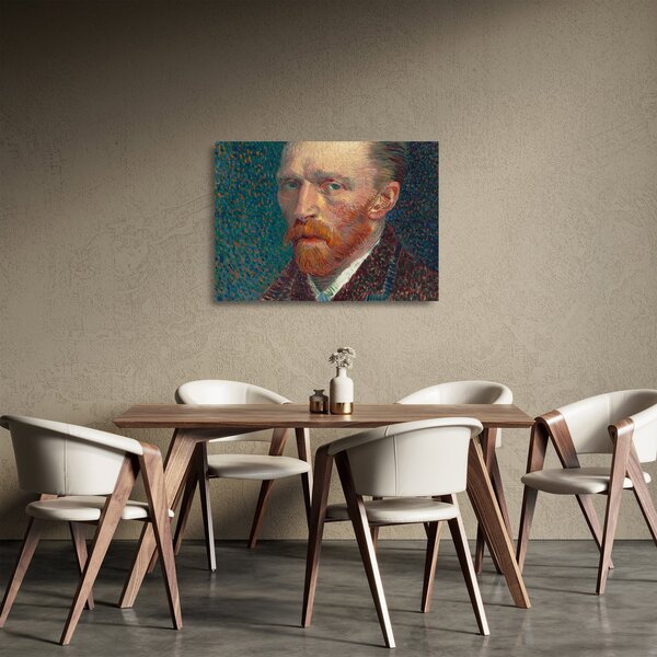 Sklenený obraz - Vincent van Gogh, Self-Portrait, reprodukcia (70x50 cm)