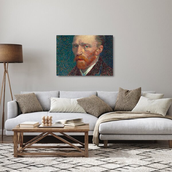 Sklenený obraz - Vincent van Gogh, Self-Portrait, reprodukcia (70x50 cm)