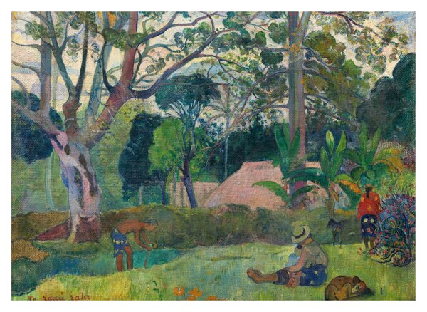 Sklenený obraz - Paul Gauguin, Te raau rahi (The Big Tree), reprodukcia (70x50 cm)