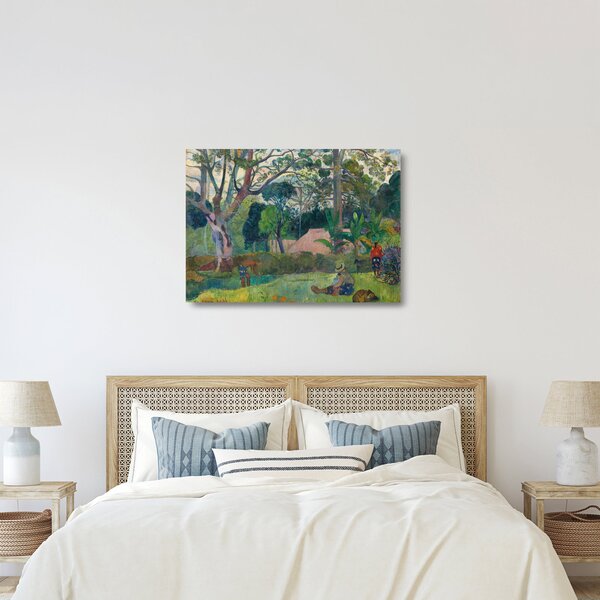 Sklenený obraz - Paul Gauguin, Te raau rahi (The Big Tree), reprodukcia (70x50 cm)