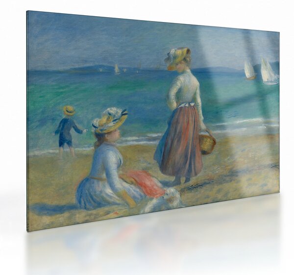 Sklenený obraz - Auguste Renoir, Figures on the Beach, reprodukcia (70x50 cm)