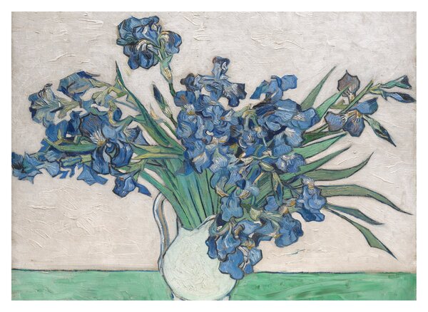 Sklenený obraz - Vincent van Gogh, Irises, reprodukcia (70x50 cm)