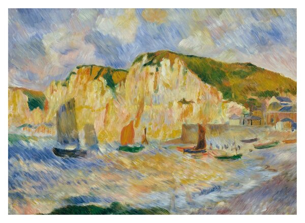 Sklenený obraz - Auguste Renoir, Sea and Cliffs, reprodukcia (70x50 cm)