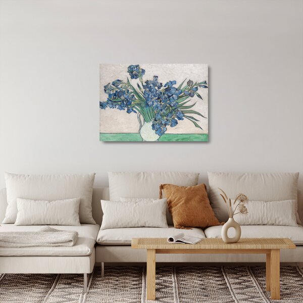 Sklenený obraz - Vincent van Gogh, Irises, reprodukcia (70x50 cm)