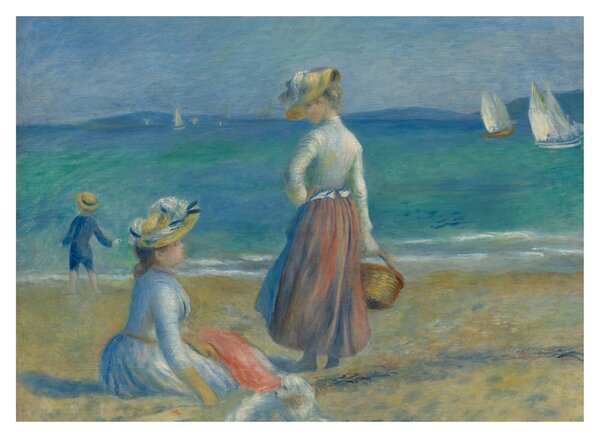 Sklenený obraz - Auguste Renoir, Figures on the Beach, reprodukcia (70x50 cm)