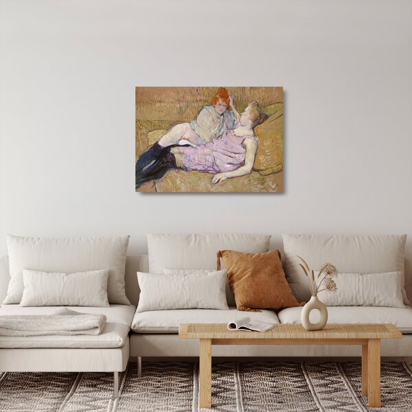 Sklenený obraz - Henri de Toulouse-Lautrec, The Sofa, reprodukcia (70x50 cm)