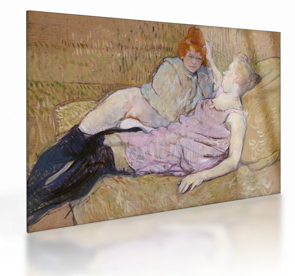 Sklenený obraz - Henri de Toulouse-Lautrec, The Sofa, reprodukcia (70x50 cm)