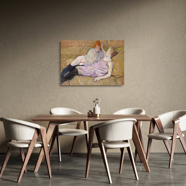 Sklenený obraz - Henri de Toulouse-Lautrec, The Sofa, reprodukcia (70x50 cm)