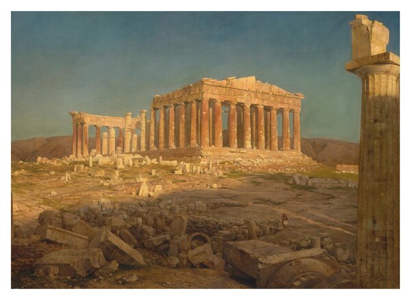 Sklenený obraz - Frederic Edwin Church, The Parthenon, reprodukcia (70x50 cm)