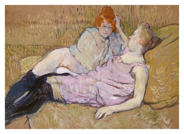 Sklenený obraz - Henri de Toulouse-Lautrec, The Sofa, reprodukcia (70x50 cm)