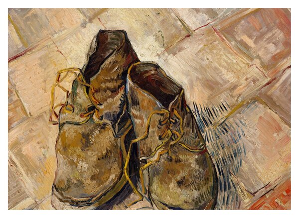 Sklenený obraz - Vincent van Gogh, Shoes, reprodukcia (70x50 cm)