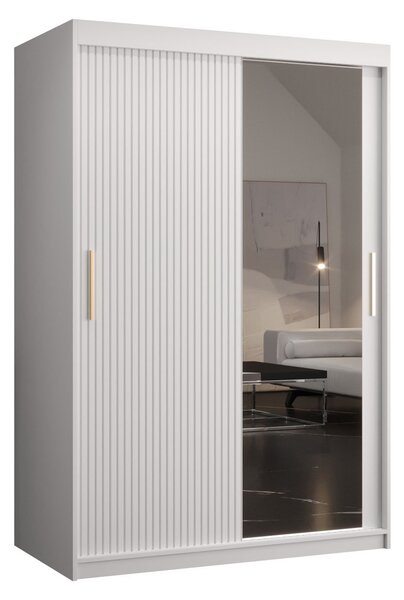 Mirjan24 Šatníková skriňa so zrkadlom Towiro Slim 2 120, Farby: Biela 5903211254215