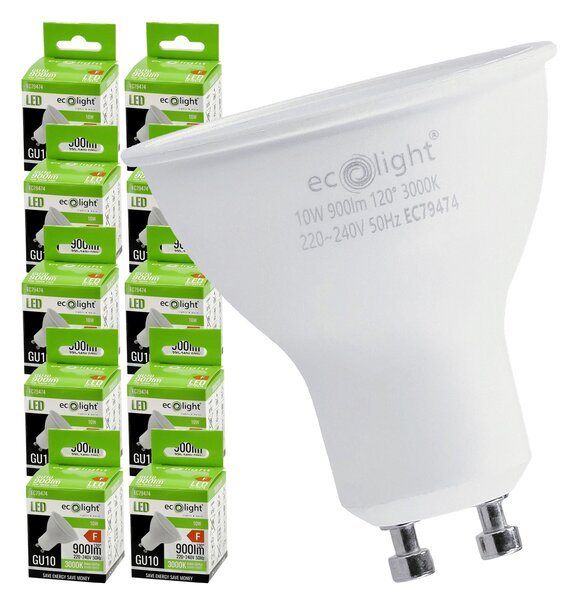 6x GU10 LED žiarovka 10W teplá biela