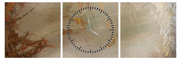 Obraz - Textúrovaná abstrakcia (s hodinami) (90x30 cm)