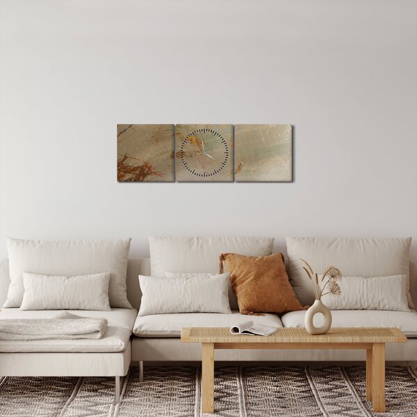 Obraz - Textúrovaná abstrakcia (s hodinami) (90x30 cm)