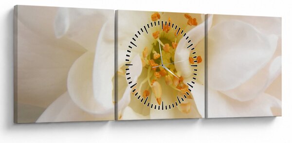 Obraz - Kvet (s hodinami) (90x30 cm)