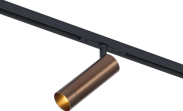 Moderný koľajnicový systém so 6 bodovými svetlami a 4 závesnými svetlami Easylift tmavý bronz 1-fázový - Slimline Uzzy Tira