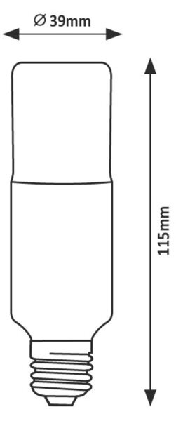 Rabalux SMD LED žiarovka Tubular T39 9W E27 806Lm 3000K