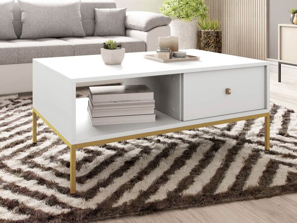 Mirjan24 Konferenčný stolík Tonkor Gold TL104, Farby:: biela 5903211275760