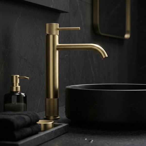 Kúpeľňová batéria Rea Lungo Stripe Brush Gold