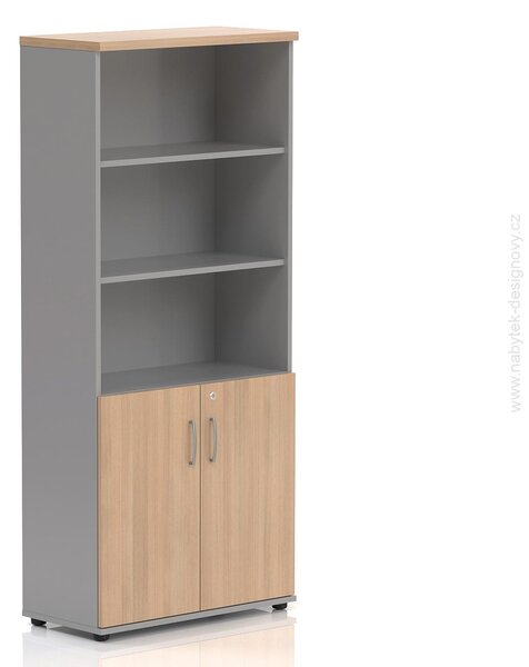 NABYTOK-DIZAJNOVY.SK - Kancelárska skriňa KOMFORT, 80×38,5×183,5 cm, dvere 2/5, javor – S582 12