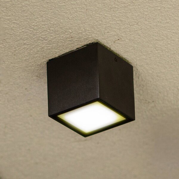 LUTEC Vonkajšie stropné LED svietidlo GEMINI, tmavošedé, 9 x cm, IP65, Hliník / sivá / zinok, Hliník, Moderný, Stropné svetlo