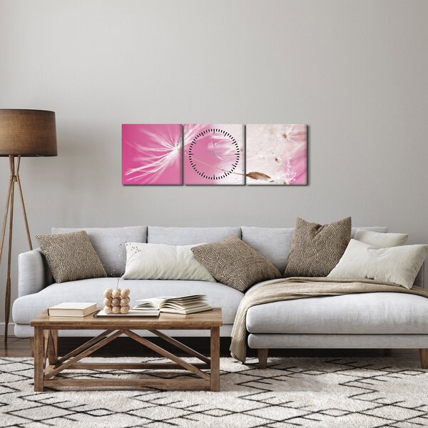 Obraz - Makro kvetu (s hodinami) (90x30 cm)