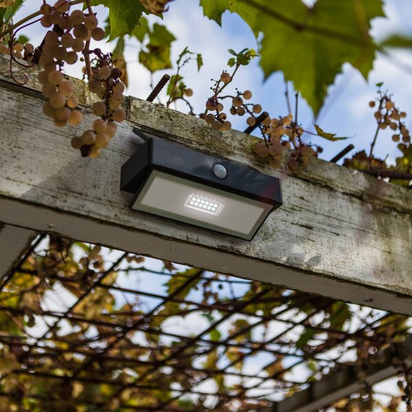Solárne vonkajšie nástenné svietidlo ARROW s LED osvetlením, tmavošedá, 18 cm,, Hliník / sivá / zinok, Hliník, Moderný, Nástenné svietidlo