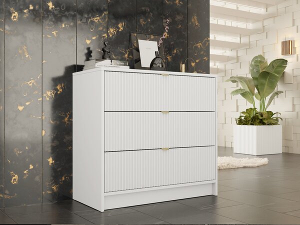 Mirjan24 Komoda Razimo 3SZ, Farby: Biely velvet 5903211293986