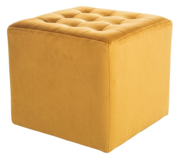 Horčicový taburet LORI VELVET