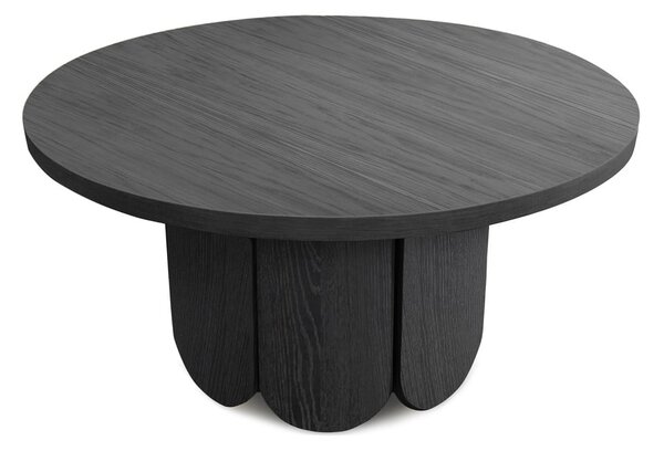 Čierny okrúhly konferenčný stolík v dekore duba ø 78 cm Soft – Woodman