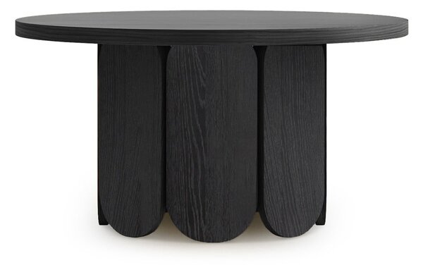 Čierny okrúhly konferenčný stolík v dekore duba ø 78 cm Soft – Woodman