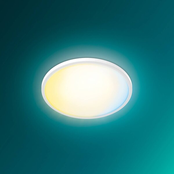 Stropné LED svetlo Philips Superslim, biele, stmievateľné, Biela / opálová, Obývacia izba / jedáleň, Plast, Závesné svietidlo