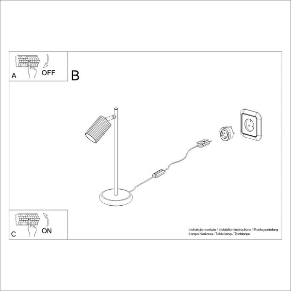 Stolová lampa v zlatej farbe (výška 43 cm) Gleam – Sollux