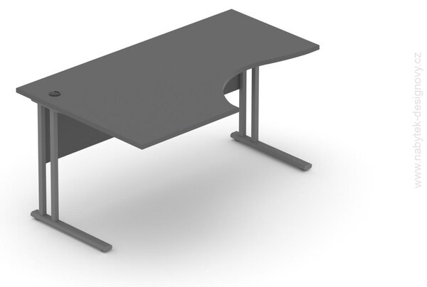 NABYTOK-DIZAJNOVY.SK - Kancelársky stôl rohový ľavý KOMFORT, kovová podnož, 160×70 / 100×76 cm, buk – BPR21 11